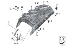 Деталь заднего кронштейна, одночастная для BMW K25 R 1200 GS 08 (0303,0313) 0 (схема запасных частей)