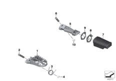 Упор для ноги Enduro широкий - Пд/Зд для BMW K255 R 1200 GS Adve. 08 (0380,0390) 0 (схема запасных частей)
