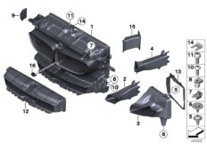 Воздуховоды для BMW F13N 650iX 4.0 N63N (схема запасных частей)