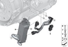 Трубопровод радиатора КПП/теплообменник для BMW F23N 230i B48 (схема запасных частей)