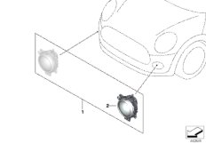Пост. светодиодный ближний свет MINI для MINI F54 Cooper S ALL4 B48 (схема запасных частей)