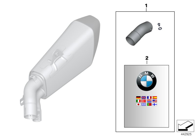 Вставка глушителя для BMW K49 S 1000 XR (0D03, 0D13) 0 (схема запчастей)