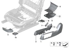 Накладка переднего сиденья с э/приводом для BMW F33 420d N47N (схема запасных частей)
