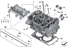 головка блока цилиндров для BMW K72 F 650 GS (0218,0228) 0 (схема запасных частей)
