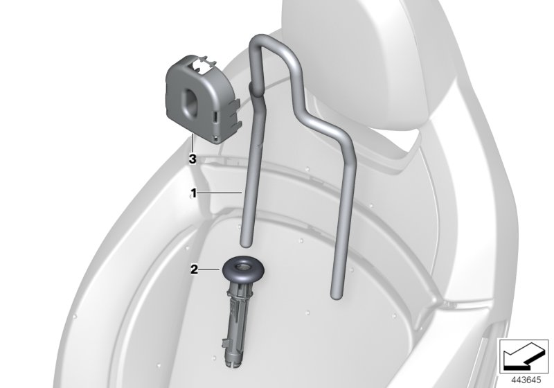 Подголовник переднего сиденья для BMW F56 JCW B48 (схема запчастей)
