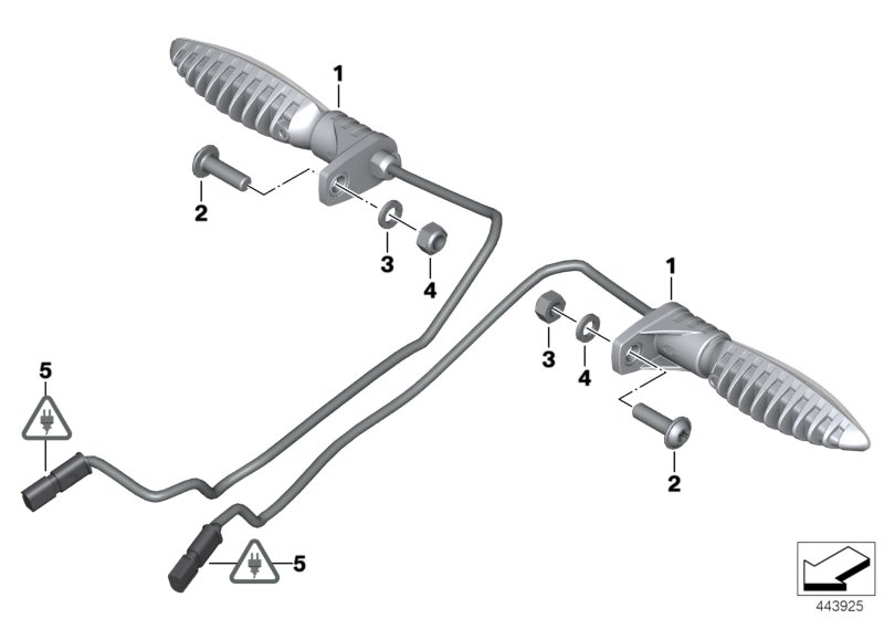 С/д указатели поворота Зд для BMW K17 C evolution (0C03) 0 (схема запчастей)