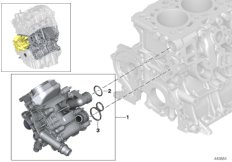 Корпус термостата системы охлаждения для BMW F21N 116i B38 (схема запасных частей)