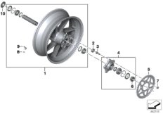 Кованый колесный диск Зд для BMW K49 S 1000 XR (0D03, 0D13) 0 (схема запасных частей)