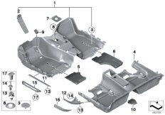 облицовка днища для BMW F20N 120i B48 (схема запасных частей)