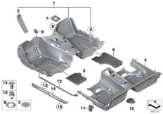 облицовка днища для BMW F23 M235i N55 (схема запасных частей)