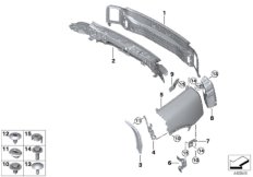 Крыло/облицовка задней части для BMW F54 Cooper SD ALL4 B47 (схема запасных частей)