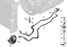 Трубопровод масл.радиатора/теплообменник для BMW E93 320i N46N (схема запасных частей)