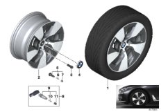 Л/с диск BMW турбинный дизайн 645 - 17'' для BMW G11 740i B58 (схема запасных частей)