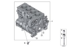 Блок-картер двигателя для BMW F33N 430iX B48 (схема запасных частей)