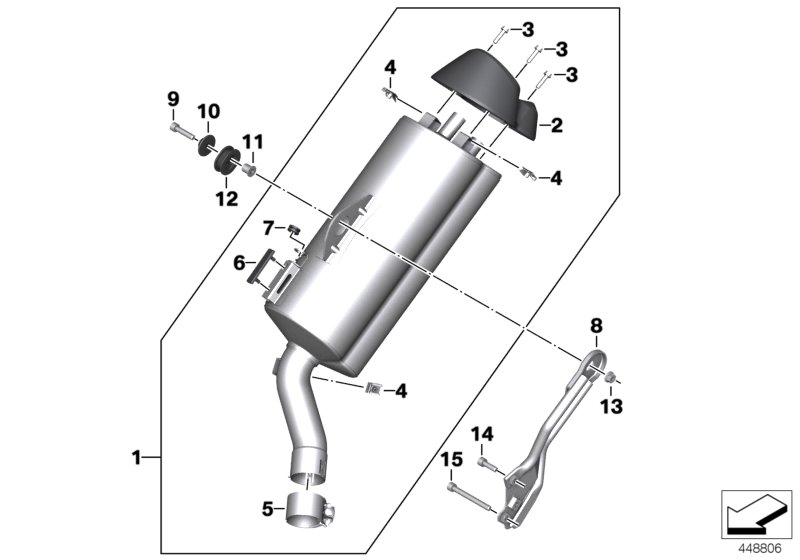 Глушитель/дополнительные элементы для BMW K18 C 650 Sport 16 (0C04, 0C14) 0 (схема запчастей)