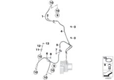 Трубопровод тормозного привода Пд для BMW K48 K 1600 GT (0601,0611) 0 (схема запасных частей)