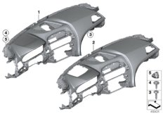 облицовка панели приборов для BMW F13 650iX N63 (схема запасных частей)