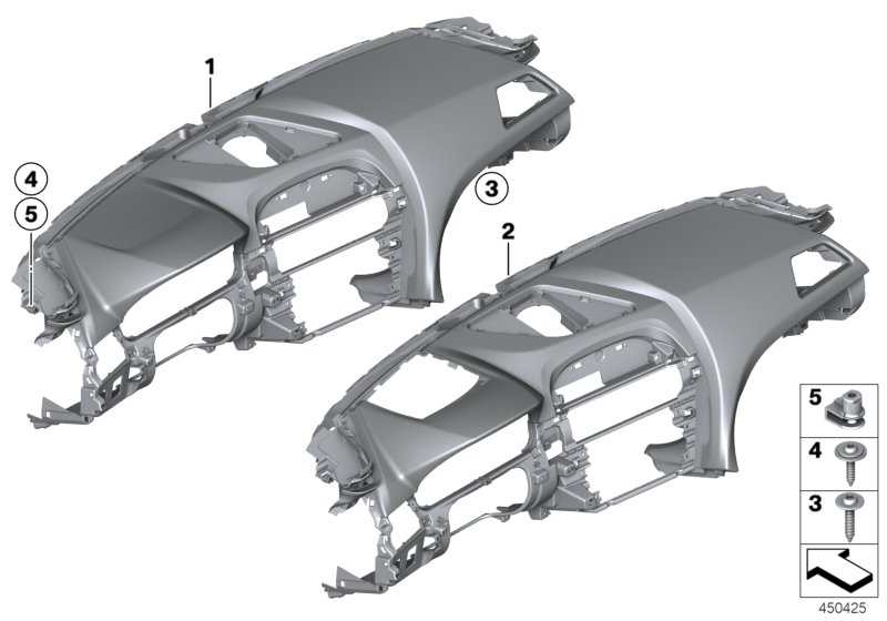 облицовка панели приборов для BMW F13 M6 S63N (схема запчастей)