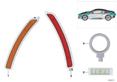 Различн.наружные осветительные приборы для BMW I12 i8 B38 (схема запасных частей)