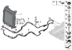Контур масл.радиатора/масляный контур для BMW F86 X6 M S63R (схема запасных частей)