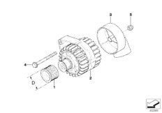 Детали генератора 90/110A Valeo для BMW E46 316i N42 (схема запасных частей)