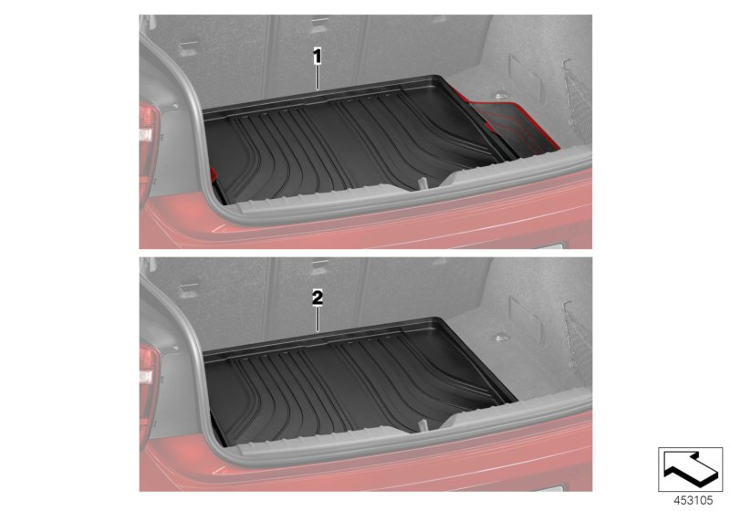 Фасонный коврик багажного отделения для BMW F36 420i B48 (схема запчастей)