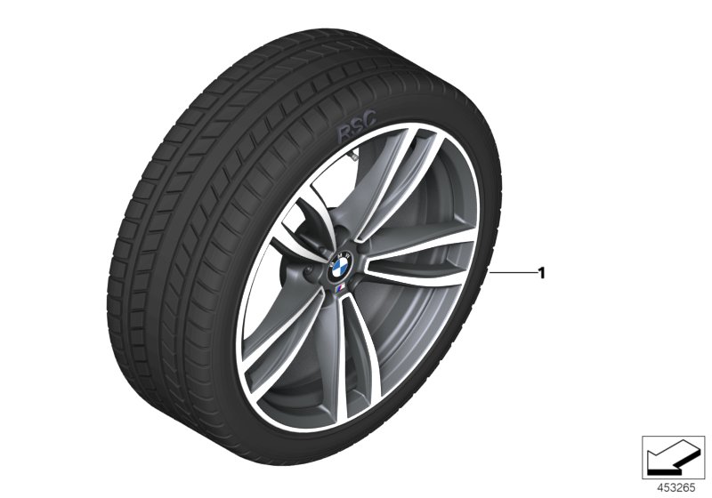 Spike/SC колесо в сб.зим. диз. 647M -19" для BMW G12 730LdX B57 (схема запчастей)