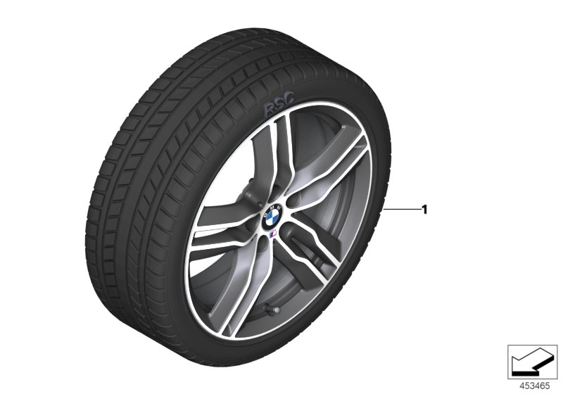 Spike/SC колесо в сб.зим. диз. 570M -18" для BMW F48 X1 16d B37 (схема запчастей)