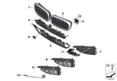 Облицовка M, декор.элементы Пд для BMW F16 X6 50iX 4.4 N63N (схема запасных частей)