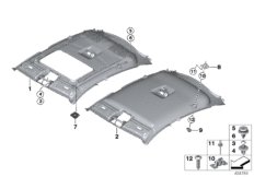 Потолок для BMW F26 X4 30dX N57N (схема запасных частей)