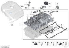 Крышка головки блока цилиндров/доп.эл. для BMW F30N 330e B48X (схема запасных частей)