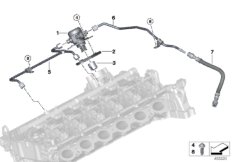Насос высокого давления/трубопроводы для BMW F23N M240iX B58 (схема запасных частей)