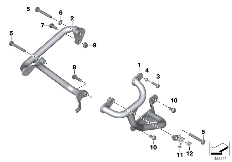 дуга защиты двигателя для BMW K49 S 1000 XR (0D03, 0D13) 0 (схема запчастей)