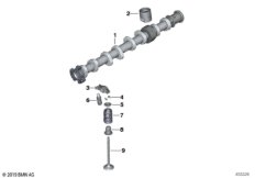 Распредвал управления выпускн.клапанами для BMW G01 X3 20iX (TR56) B48 (схема запасных частей)