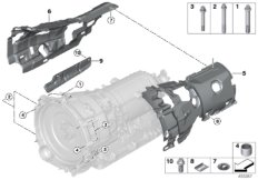 Крепление/дополнит.элементы КПП для BMW F30N 330e B48X (схема запасных частей)