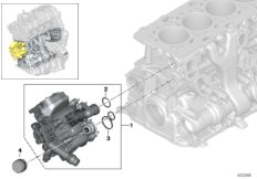 Корпус термостата системы охлаждения для BMW G12 730Li B48 (схема запасных частей)