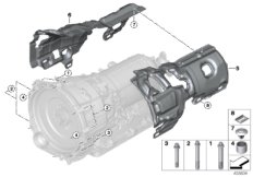 Крепление/дополнит.элементы КПП для BMW G12 740LeX B48X (схема запасных частей)
