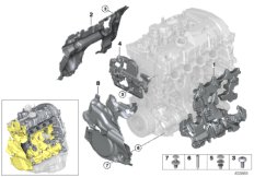 Звукоизоляционный кожух двигателя для BMW F22N 220i B48 (схема запасных частей)