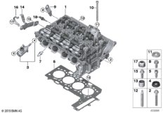 Головка блока цилиндров-доп.элементы для BMW F31N 330iX B48 (схема запасных частей)