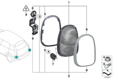 Блок задних фонарей для BMW R60 Cooper S N18 (схема запасных частей)