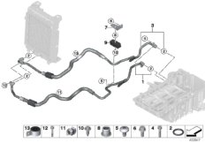 Трубопровод радиатора охл.масла в двиг. для BMW F16 X6 50iX 4.0 N63N (схема запасных частей)