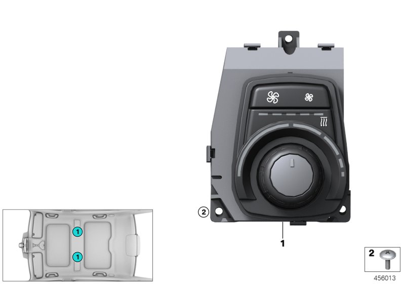 Панель управления задним кондиционером для BMW G12 750LiX 4.0 N63R (схема запчастей)