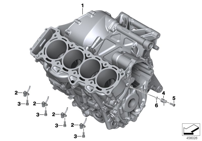 Картер двигателя для BMW K49 S 1000 XR (0D03, 0D13) 0 (схема запчастей)