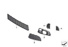 Облицовка M, декор.элементы Пд для BMW F10N 550i N63N (схема запасных частей)