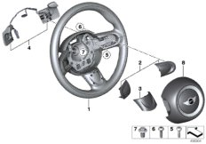 Спорт.рул.колесо с НПБ и переключат.КПП для BMW R57 Cooper N12 (схема запасных частей)