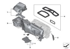 Детали корпуса сист.отопления и кондиц. для BMW G31 520dX B47D (схема запасных частей)