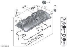 Крышка головки блока цилиндров/доп.эл. для BMW F34N 340i B58 (схема запасных частей)