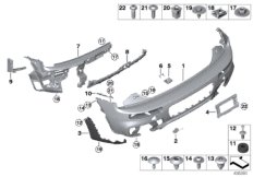 Облицовка аэродинамического к-та Зд для MINI F54 Cooper S ALL4 B48C (схема запасных частей)