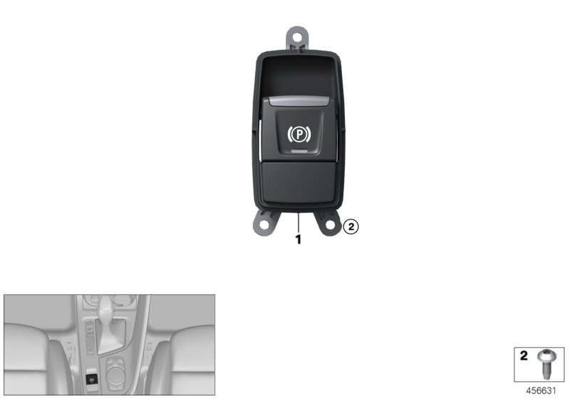 Выключатель парковочного тормоза для BMW F48N X1 20dX B47D (схема запчастей)