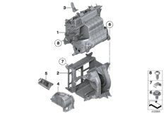 Детали корпуса блока задн.кондиционера для BMW F02 760Li N74 (схема запасных частей)